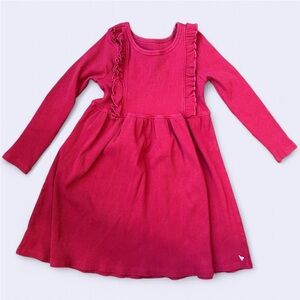 Pink Chicken Ruffled Long Sleeve Kids Dress
